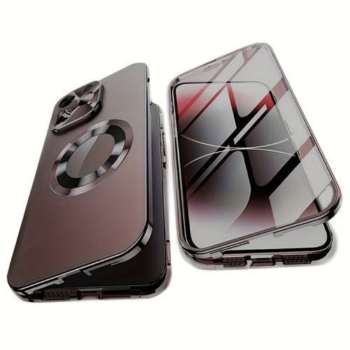 iPhone Anti-Spy Magnetic 2-in-1 Phone Case with All-Round Lens Protection – Complete Drop Protection Cover for iPhone 12 13 14 15 16 Pro Max Plus | Privacy Shield Slim Fit Design