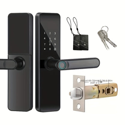 Fingerprint Smart Door Lock with WiFi App Keypad – 4-in-1 & 7-in-1 Keyless Entry, Wide-Angle Camera Option, Cat Eye Style, No Key Needed, for Home Rental Airbnb Office Hotel, iOS Android, Black