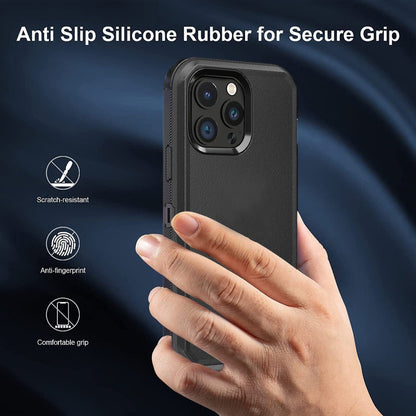 Rugged Armor iPhone 15 Case Heavy Duty Shockproof Military-Grade Dual Layer Bumper Drop Protection Cover for iPhone 15 Pro Max 15 Plus 15 Pro 15 – Wireless Charging Compatible