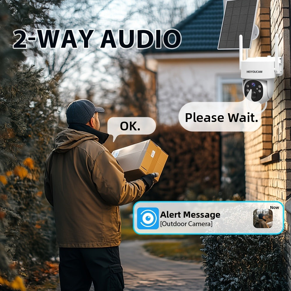 AI Auto Tracking Solar Security Camera Outdoor 360° Dome – AI Human Detection, Full Color Night Vision, Smart Siren & Spotlight, Two-Way Audio, 6000mAh Battery Wireless WiFi Camera
