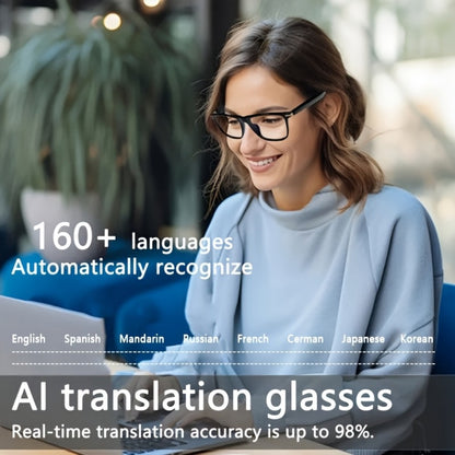 AI Smart Glasses with GPT Voice Assistant & Real-Time Translation 160+ Languages – Photochromic Lenses, Anti-Blue Light, Built-in Speaker & Mic, Unisex Wearable Tech Eyewear