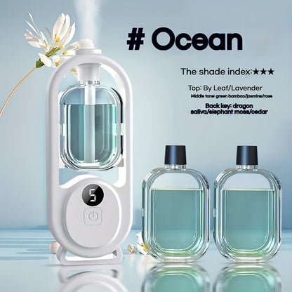 7-Color LED Aromatherapy Diffuser 150ml with USB Power, Ultrasonic Whisper-Quiet Mist, Timer Auto Shut-Off for Bedroom Office Yoga – Bundle with Hilton Gardenia Ocean Jasmine Shangri-La Oils