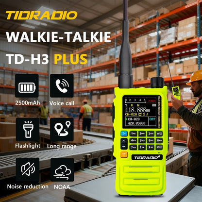 Tidradio H3 Plus Ham Radio Multi-Band Two-Way Radio, AM/FM Reception, Wireless Headset Compatible, Global Intercom via App, Long Range Walkie Talkie for Camping Emergency Outdoor Communication