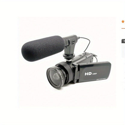 Digital Video Camera HD 1080P with Flip Screen & External Microphone – 16MP 16X Zoom Compact Camcorder for Family, Travel, Vlogging, YouTube & Beginners with 32GB Card