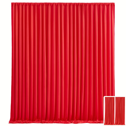 10x10Ft Polyester Photography Backdrop 2-Pack – Photo Booth Background Curtain for Party, Birthday, Wedding, Holiday, Stage & Exhibition Decoration, Wrinkle-Free, Machine Washable, Easy Pole Install