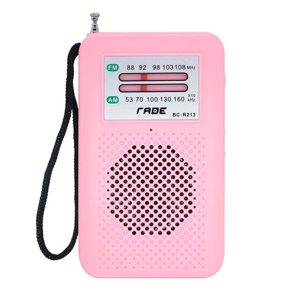 Portable AM FM Radio Battery Powered Handheld with Manual Tuner, Headphone Jack, Built-in Speaker, Adjustable Telescopic Antenna & Wrist Strap for Camping, Travel, Emergency & Outdoor Use