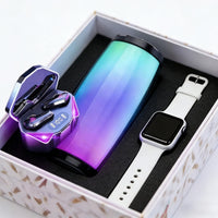 3 PCS Luminous Headphones + Speaker with Free Watch, Recommended