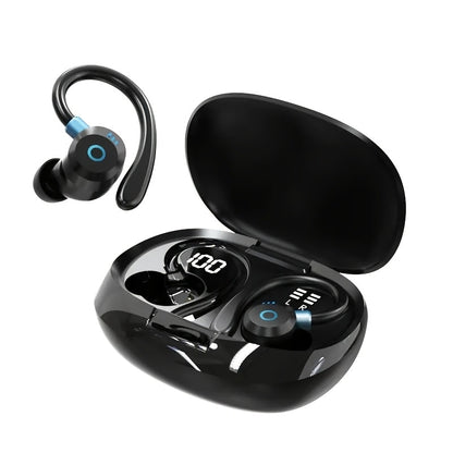 Hi-Fi Stereo Wireless Earbuds LED Digital Display Touch Control Noise Canceling Fast Charging Gaming Sport Headset Lightweight In-Ear Earphones for Commute Gamers iOS Android Black Blue White
