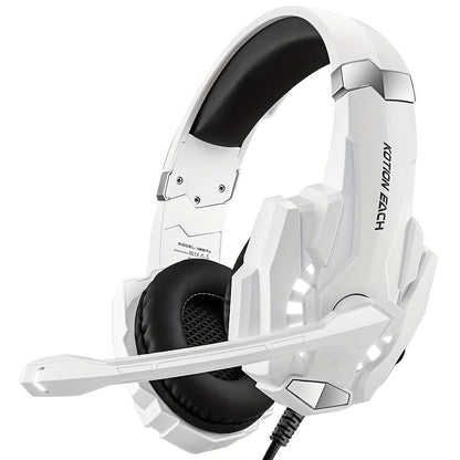 G9000 Surround Sound Gaming Headset with Noise Cancelling Mic, LED Lights & Soft Memory Earmuffs, Over-Ear Stereo Headphones Compatible with PS5 PS4 Xbox One Switch PC Mac