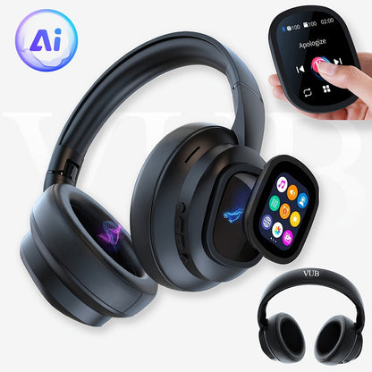 Touchscreen Hybrid ANC Wireless Headphones with AI Translation & Remote Photo, Hybrid Active Noise Cancelling, Multi-EQ Bass, Soft Ear Pads, Mic, Over-Ear Headset for Travel Work Tablet