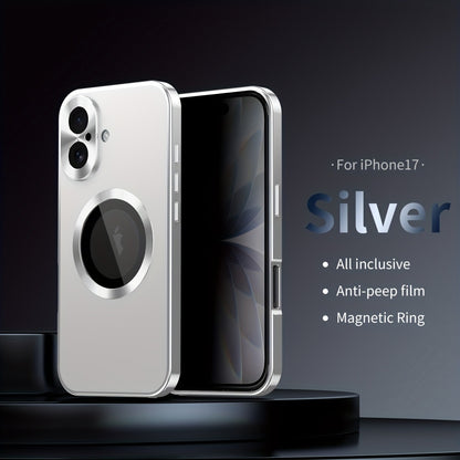 iPhone Anti-Spy Magnetic 2-in-1 Phone Case with All-Round Lens Protection – Complete Drop Protection Cover for iPhone 12 13 14 15 16 Pro Max Plus | Privacy Shield Slim Fit Design