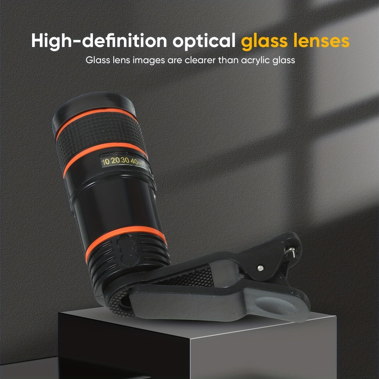 Portable Telephoto Zoom Lens for Smartphone – HD 2-in-1 Wide-Angle & Telephoto Clip-On Mobile Camera Lens, Precision Focus Ring, Universal iPhone & Android Fit, Travel Photography